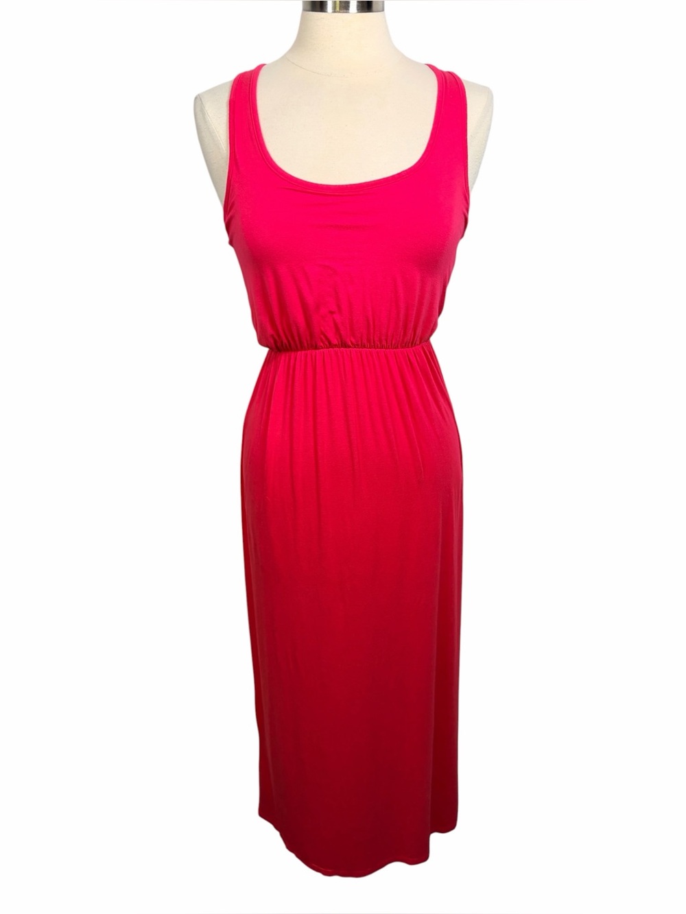 COVETED CLOTHING Coral T-Back‎ Tank Style Blouson Maxi Dress, Small